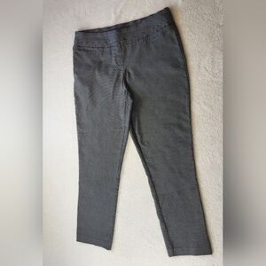 Hilary Radley Pull-On Pants Black/White Squared Print Women's Size 16